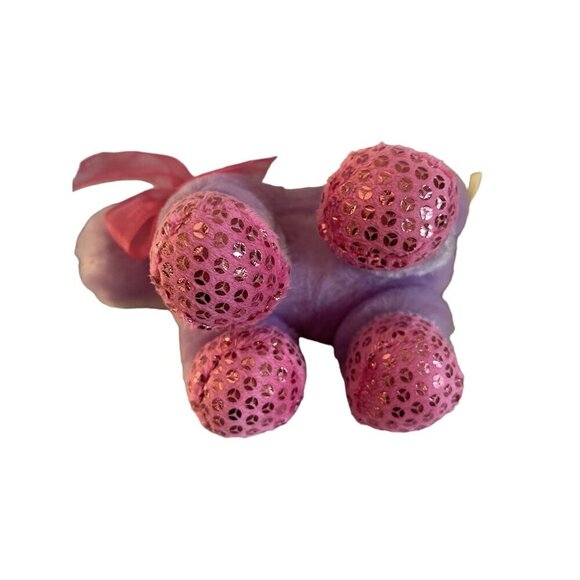 Sparkly Pink & Purple Unicorn Plush Toy With Bow Rainbow Mane MTY International - Picture 5 of 6